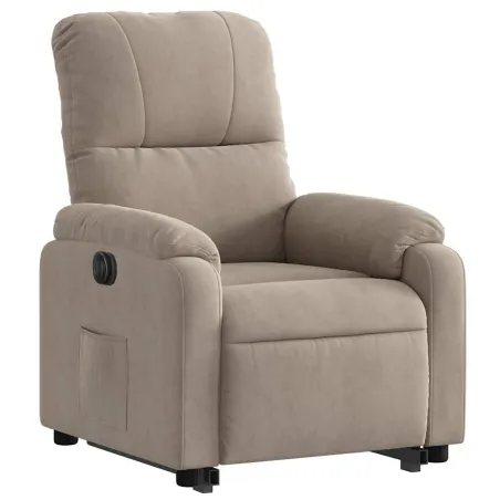 Fauteuil inclinable électrique taupe tissu microfibre