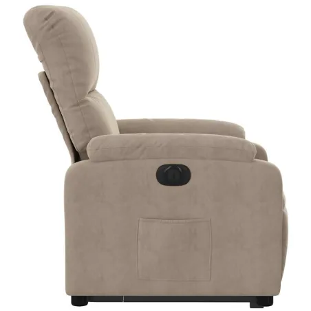 Fauteuil inclinable électrique taupe tissu microfibre