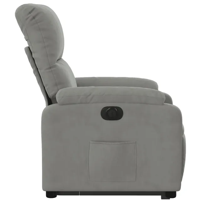 Fauteuil inclinable électrique gris clair tissu microfibre