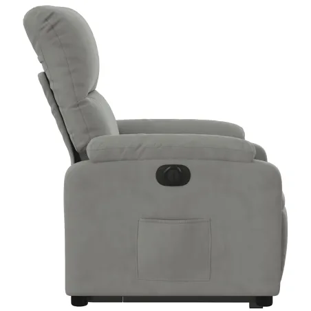 Fauteuil inclinable électrique gris clair tissu microfibre