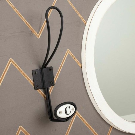 Perchero con espejo Alexandra House Living Gris Madera de abeto Madera