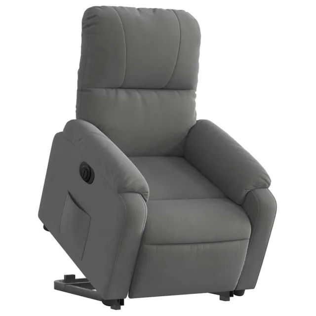 Fauteuil inclinable électrique gris foncé tissu microfibre