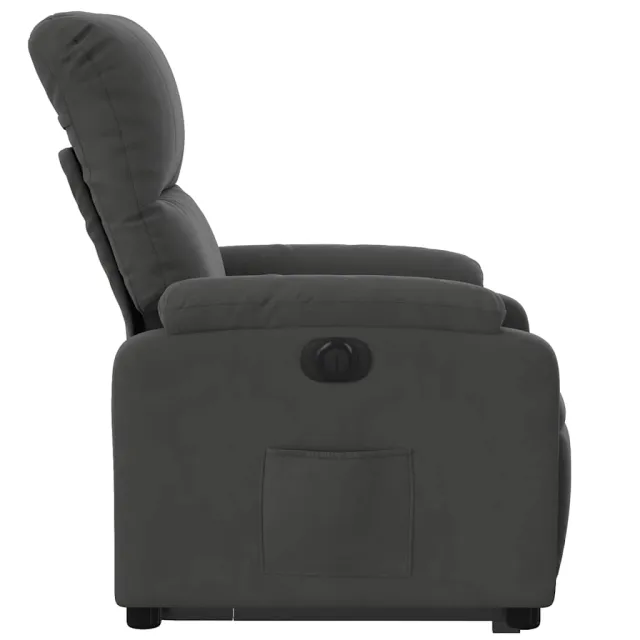 Fauteuil inclinable électrique gris foncé tissu microfibre