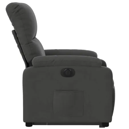 Fauteuil inclinable électrique gris foncé tissu microfibre