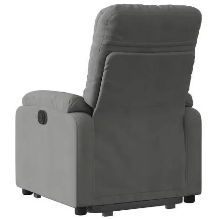 Fauteuil inclinable électrique gris foncé tissu microfibre