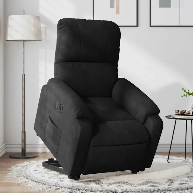 Fauteuil inclinable électrique noir tissu microfibre