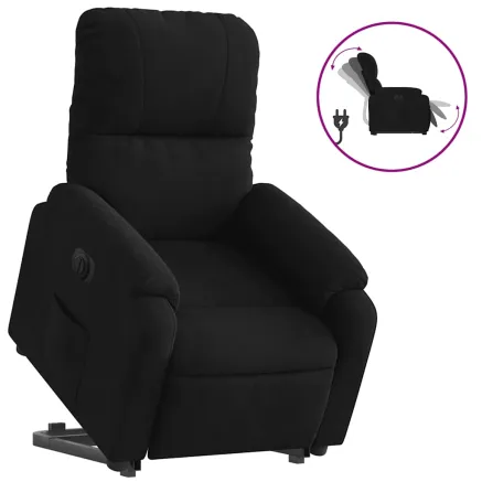 Fauteuil inclinable électrique noir tissu microfibre 2