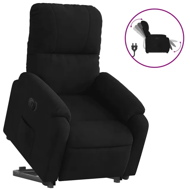 Fauteuil inclinable électrique noir tissu microfibre