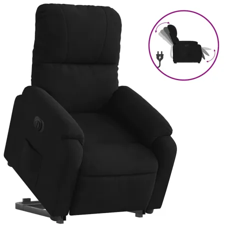 Fauteuil inclinable électrique noir tissu microfibre
