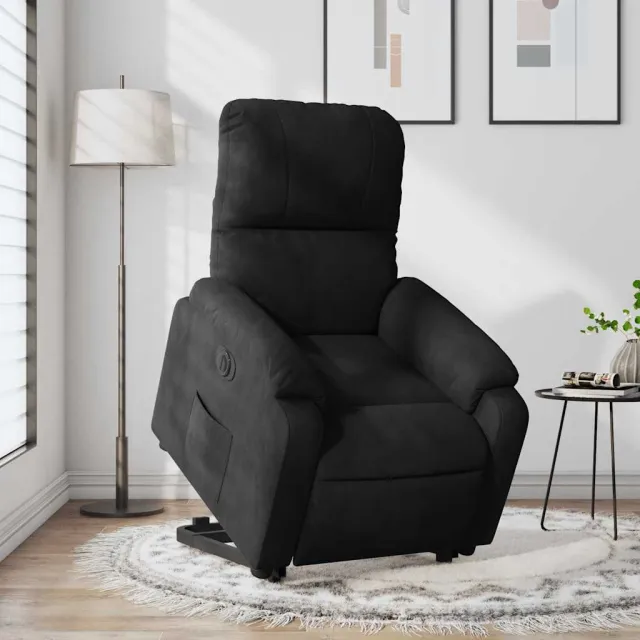 Fauteuil inclinable électrique noir tissu microfibre