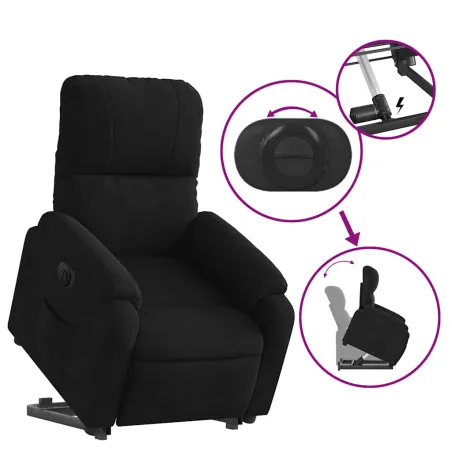 Fauteuil inclinable électrique noir tissu microfibre