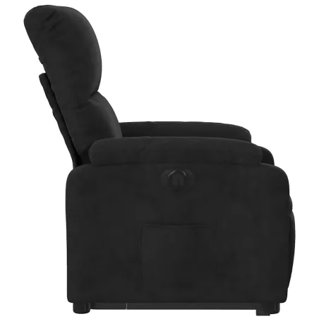 Fauteuil inclinable électrique noir tissu microfibre