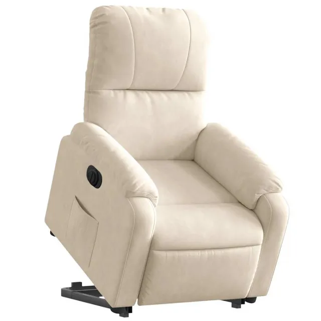 Fauteuil inclinable électrique beige tissu microfibre