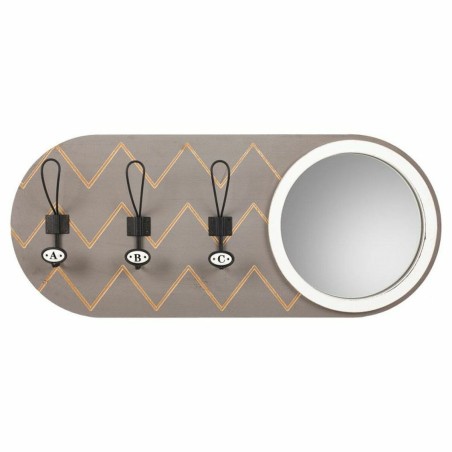 Perchero con espejo Alexandra House Living Gris Madera de abeto Madera