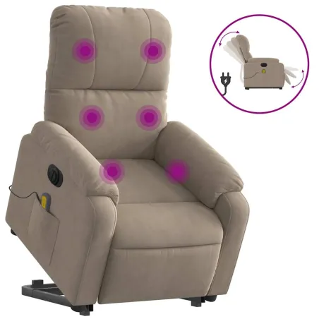 Fauteuil inclinable de massage électrique taupe