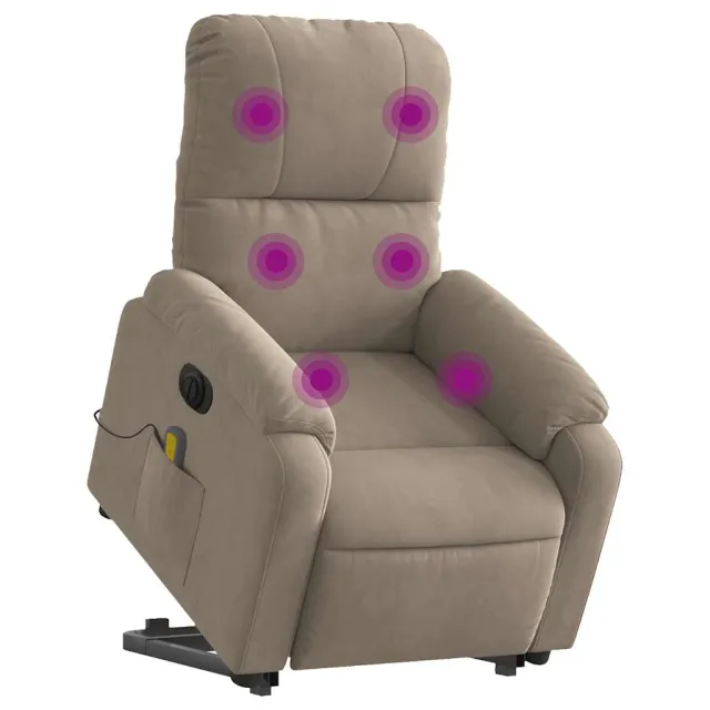 Fauteuil inclinable de massage électrique taupe