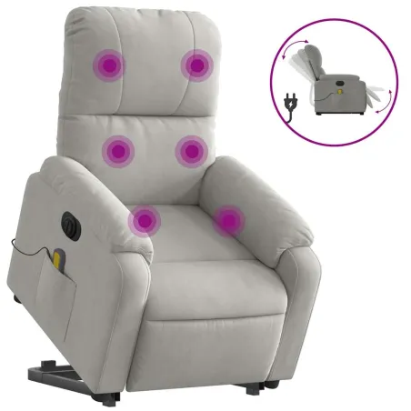 Fauteuil inclinable de massage électrique gris clair