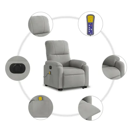 Fauteuil inclinable de massage électrique gris clair