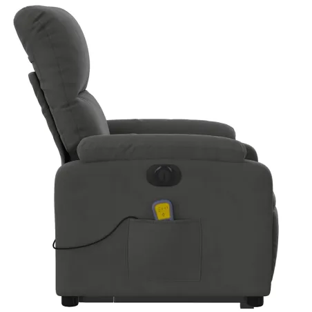 Fauteuil inclinable de massage électrique gris foncé