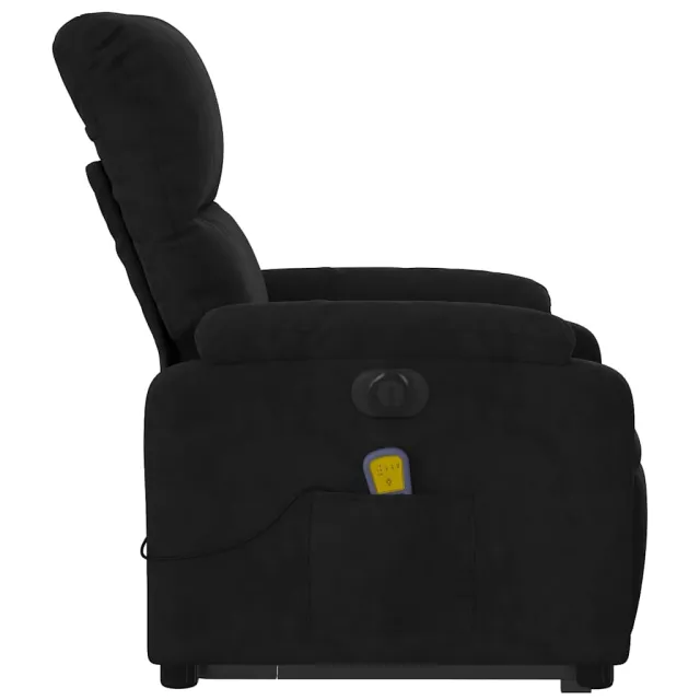 Fauteuil inclinable de massage électrique noir tissu microfibre
