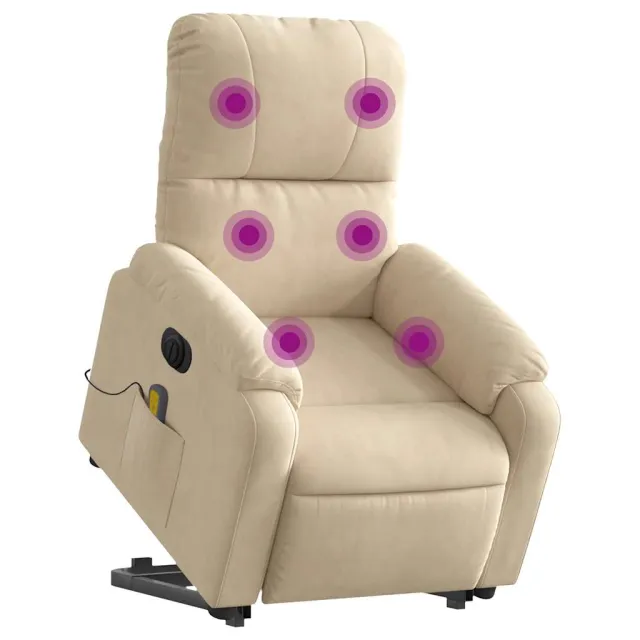 Fauteuil inclinable de massage électrique crème
