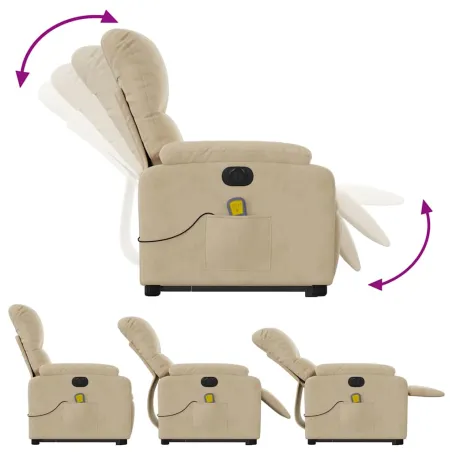 Fauteuil inclinable de massage électrique crème