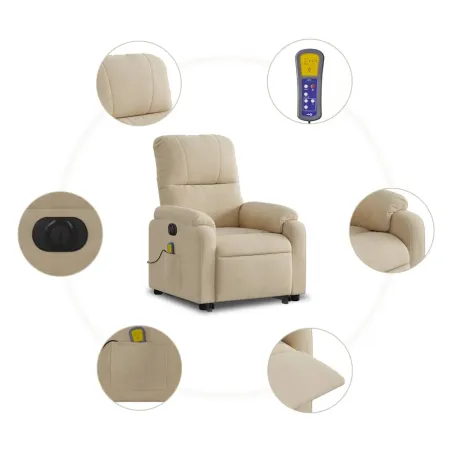 Fauteuil inclinable de massage électrique crème