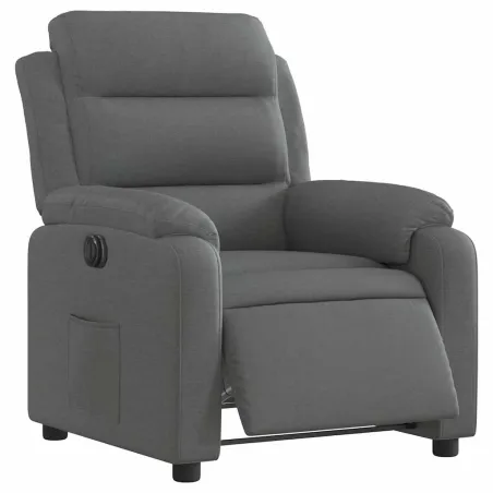 Fauteuil inclinable électrique Gris foncé Tissu