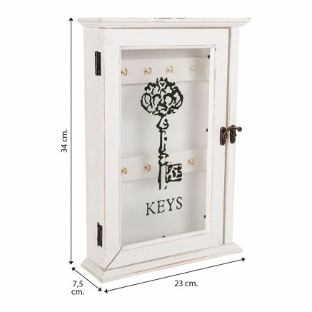 Armadietto portachiavi Alexandra House Living Bianco 7 x 34 x 23 cm 2