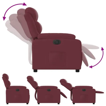 Fauteuil inclinable électrique Rouge bordeaux Tissu