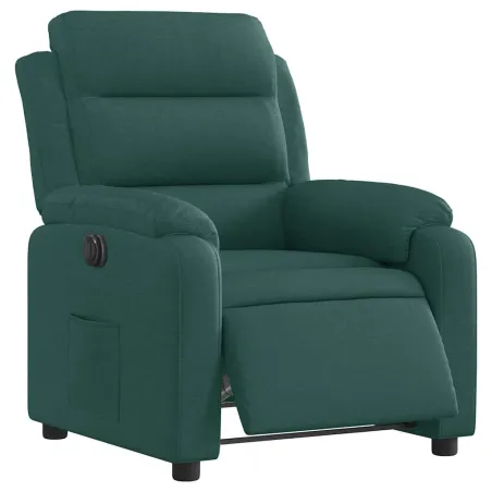 Fauteuil inclinable électrique Vert foncé Tissu
