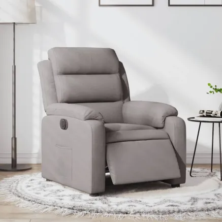 Fauteuil inclinable électrique Taupe Tissu