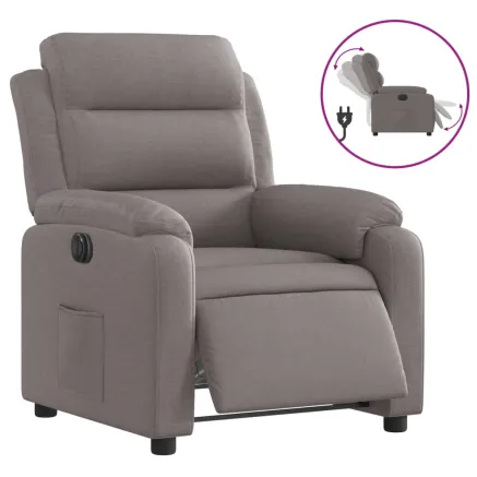 Fauteuil inclinable électrique Taupe Tissu 2