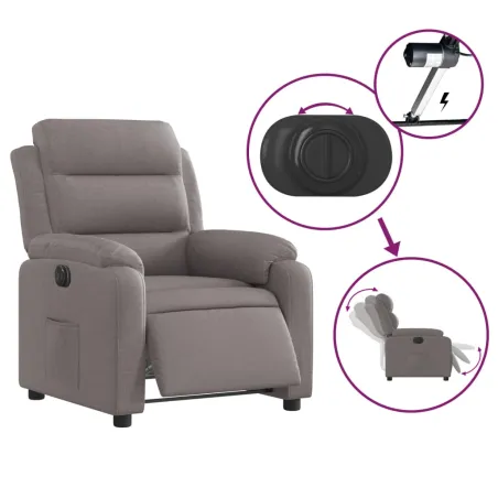 Fauteuil inclinable électrique Taupe Tissu