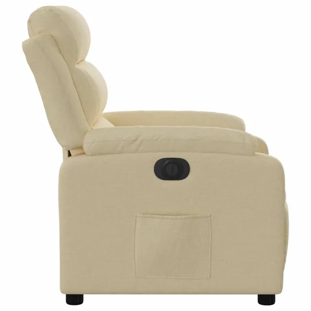 Fauteuil inclinable électrique Crème Tissu