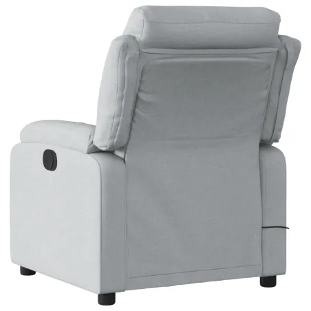 Fauteuil de massage inclinable électrique gris clair tissu