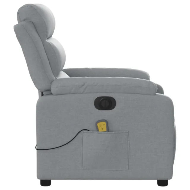 Fauteuil de massage inclinable électrique gris clair tissu