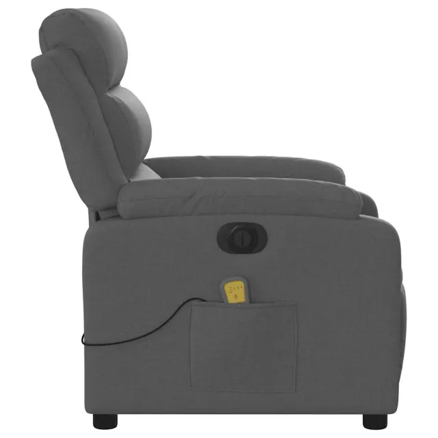 Fauteuil inclinable de massage électrique gris foncé tissu