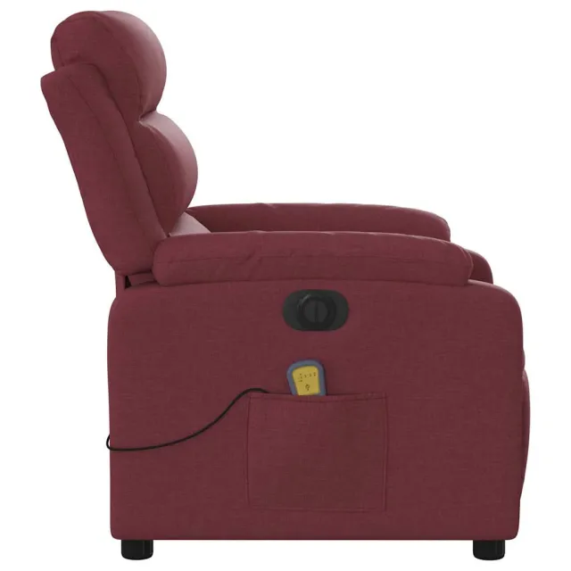 Fauteuil de massage inclinable électrique Rouge bordeaux Tissu