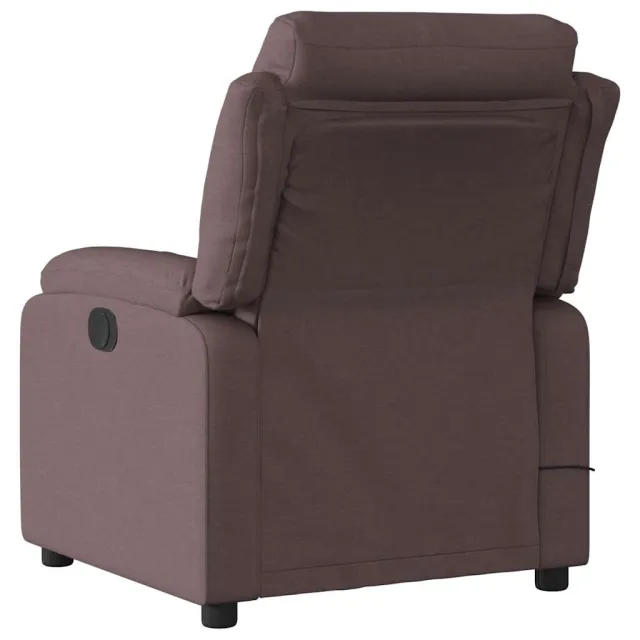 Fauteuil de massage inclinable électrique Marron foncé Tissu