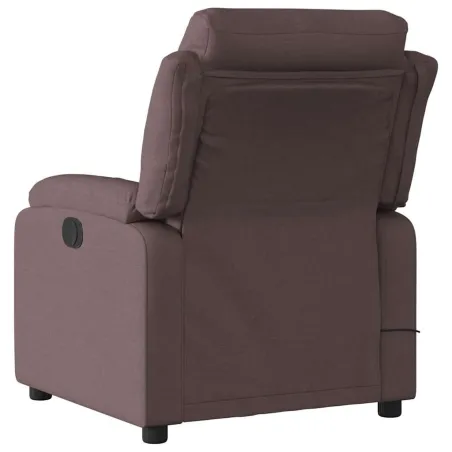 Fauteuil de massage inclinable électrique Marron foncé Tissu