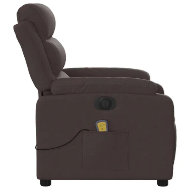 Fauteuil de massage inclinable électrique Marron foncé Tissu