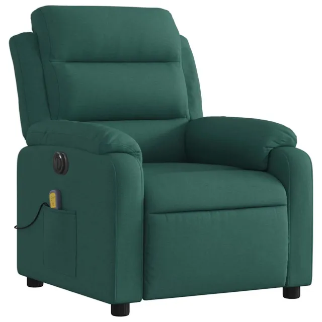 Fauteuil de massage inclinable électrique Vert foncé Tissu
