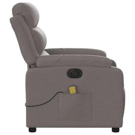 Fauteuil de massage inclinable électrique Taupe Tissu