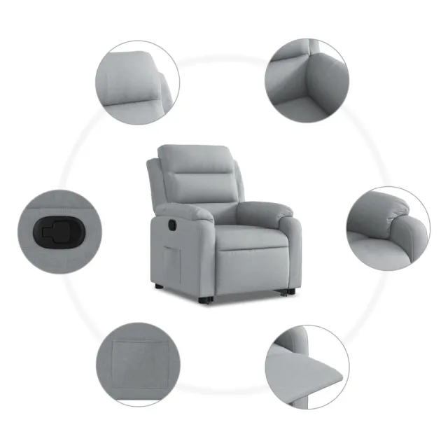 Fauteuil inclinable Gris clair Tissu