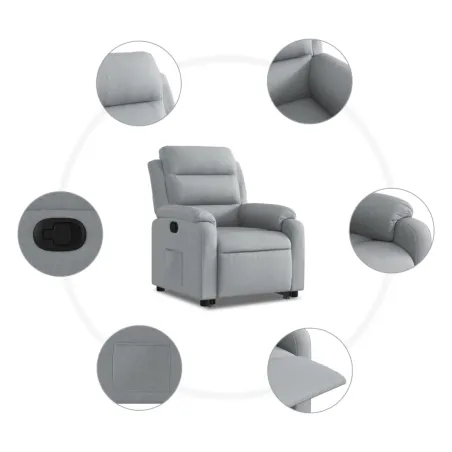 Fauteuil inclinable Gris clair Tissu