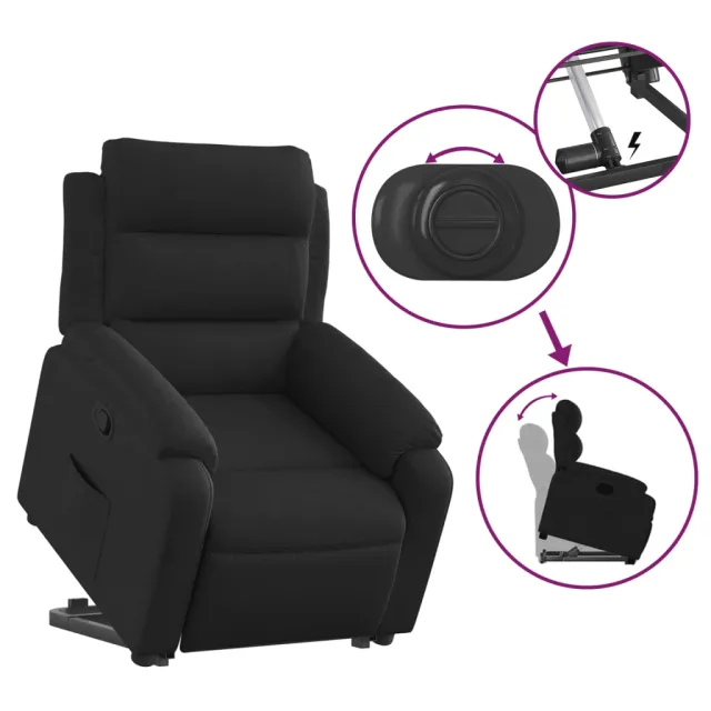 Fauteuil inclinable noir tissu