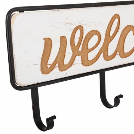 Appendiabiti da parete Alexandra House Living Welcome Bianco Legno MDF
