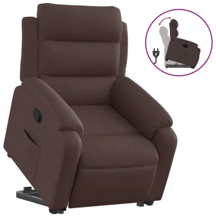 Fauteuil inclinable marron foncé tissu 2