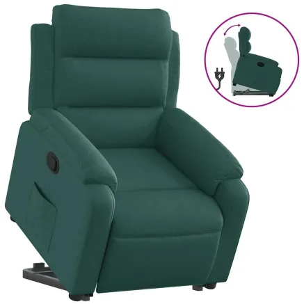 Fauteuil inclinable vert foncé tissu 2